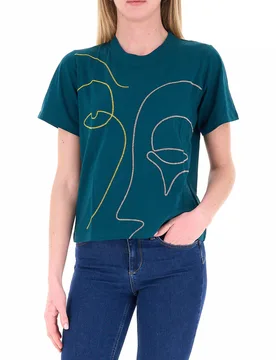 T-shirt in cotone PETROLIO 3 - Bomboogie - FashionsVida