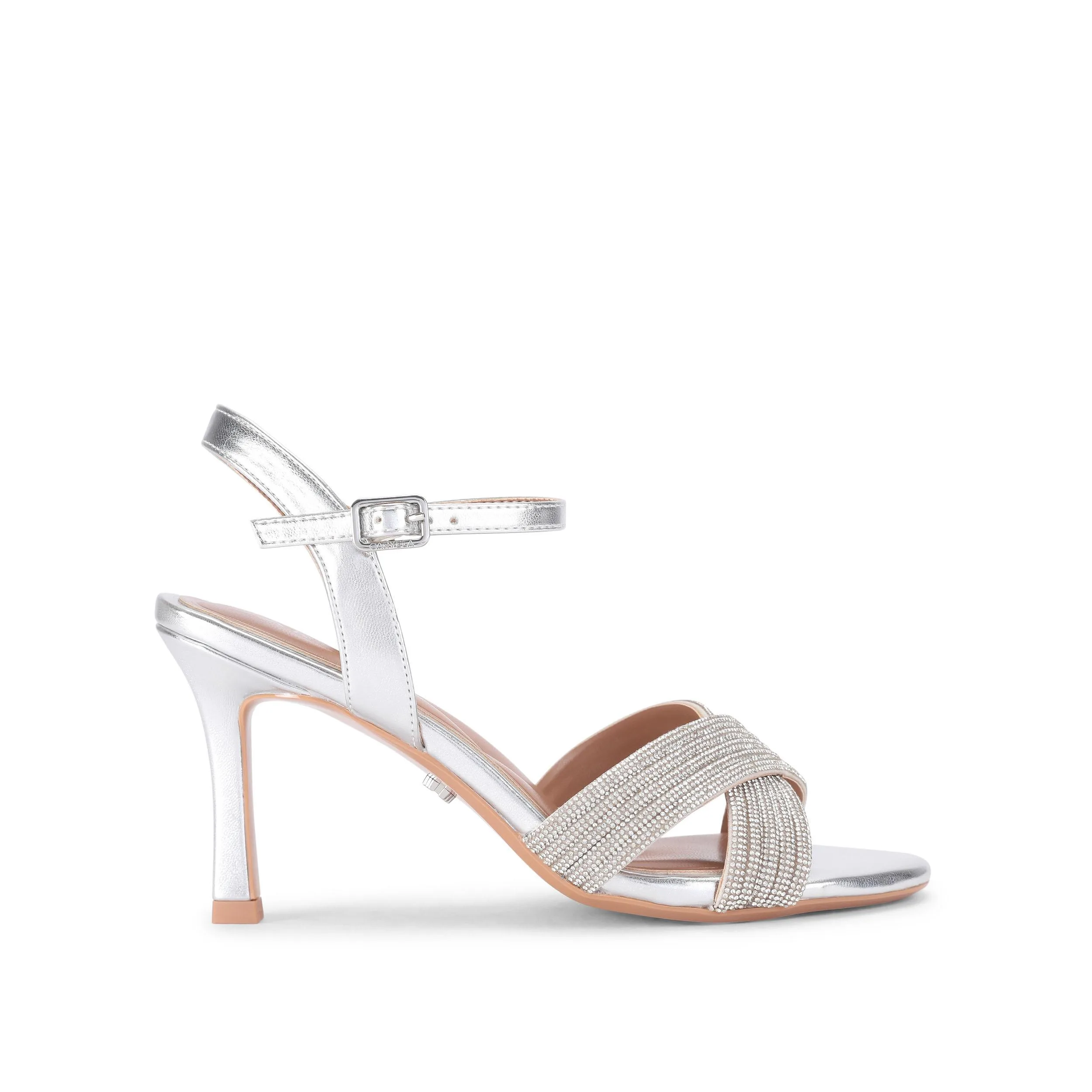 Womens Divine High Sandal Sandals - Silver Fabric - Size Uk 3 - Carvela - FashionsVida