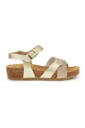 Sandali beige e oro con sottopiede in pelle 293A940SR 39
