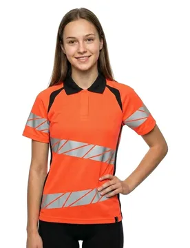Polo à Manches Courtes Accelerate Safe 19093 Hi-Vis Red / Dark Navy 3XL - MASCOT - FashionsVida