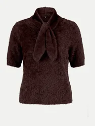 Strickpullover aus Teddystrick 7416-Chocolate Plum 38