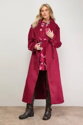 Women's Relaxed Wool Trench Coat in Berry Size: 14 - Berry - Size: 14