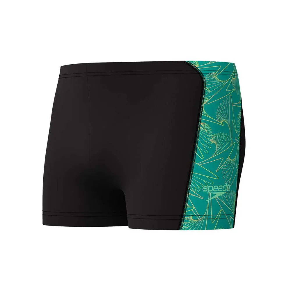 Hyperboom Panel Swimming Shorts Black / Turquoise Gem 34 Men - Speedo - FashionsVida