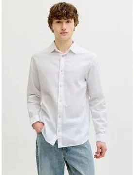 Hemdbluse 12289174 Summer Linen-White Eu M;It Xxl Male - Jack & jones - FashionsVida