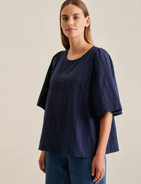 Shirtbluse Streifen Blau 36 - Seidensticker - FashionsVida