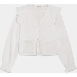 Top de mujer ecote en V y manga larga