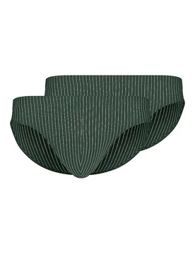 Slip 2er Pkg. COTTON MULTIPACK olive stripes olive M - Skiny - FashionsVida