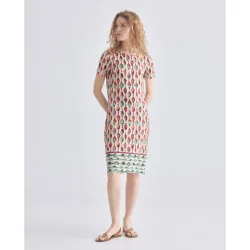 Vestido estampado, manga corta