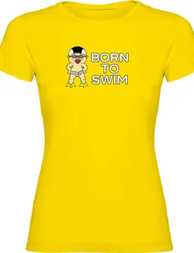 Born To Swim Short Sleeve T-shirt Yellow M Women - Kruskis - FashionsVida