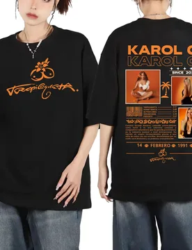 Singer Karol G Tropicoqueta Tour 2026 Merch T-shirt Fashion Hip Hop Short Sleeve T-shirts Men Women Casual Loose Cotton T Shirt - Aliexpress - FashionsVida