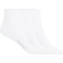 Punto - Pack de 3 pares de calcetines de mujer de algodón mercerizado lisos con puño roulé