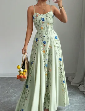 Vestido sin mangas con estampado floral elegante para mujer, de verano S - Shein - FashionsVida