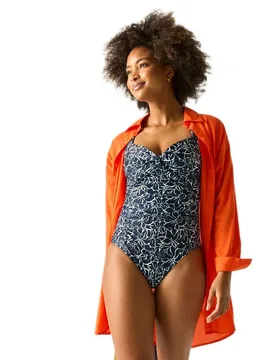 Sakari Costume Swimsuit Navy Floral Paradise 42 Women - Regatta - FashionsVida