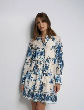 Vestido camisero con estampado floral de mujer - Salsa Jeans - FashionsVida