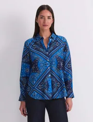 Cotton Rich Bandana Print Shirt Blue female