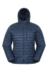 Frost Shield Mens Hooded Lightweight Padded Jacket - Navy