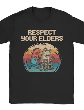 Respect Your Elders Retro Gaming Humor With Controllers T Shirt Summer Harajuku T Shirts Men's 100 Cotton O Neck Oversized Tees - Aliexpress - FashionsVida