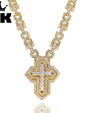 THE BLING KING 3D Cross Pendant Necklace Iced Out 5A+ Baguette Cubic Zirconia Fashion Charms Fashion Jewelry for Drop Shipping - Aliexpress - FashionsVida