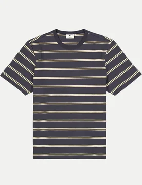 T-Shirt mit Streifenmuster Blau L - Garcia - FashionsVida