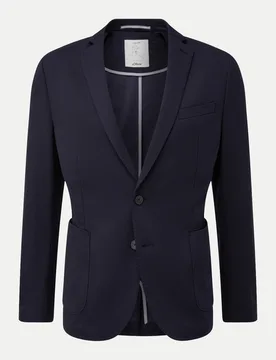 BLACK LABEL Slim-Fit Sakko aus Stretch-Jersey Blau 46 - S. Oliver - FashionsVida