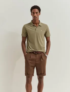 Polo de manga corta slim fit de hombre de algodón - Lion of Porches - FashionsVida