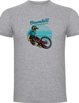 Maglietta A Maniche Corte Downhill Adventure Heather Grey - Kruskis - FashionsVida