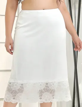 Falda de encaje blanco, falda interior en línea A para mujer, estética 4XL - Shein - FashionsVida