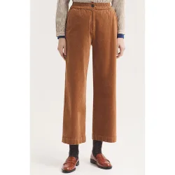 Pantalones rectos de mujer con cinturilla de goma