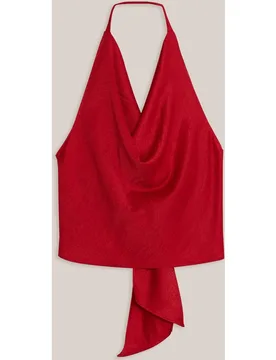 Top de mujer atado al cuello drapeado - Trucco - FashionsVida