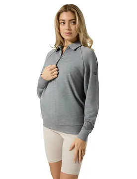 Sweat à Demi-zip Snw025450 Cashmere Grey Melange L - super.natural - FashionsVida