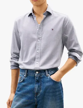 Chemise manches longues à motif en coton - Tommy hilfiger - FashionsVida