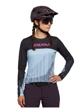 Maglia Da Enduro A Maniche Lunghe Wd2036 Ella Black / Sky - SILVINI - FashionsVida