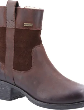 Saskia Leather Womens Brown Boots - Size Uk 6 - Hush puppies - FashionsVida