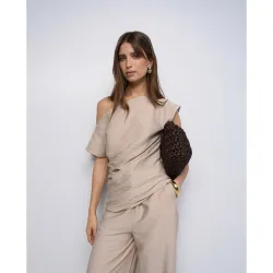 Blusa con efecto drapeado de mujer