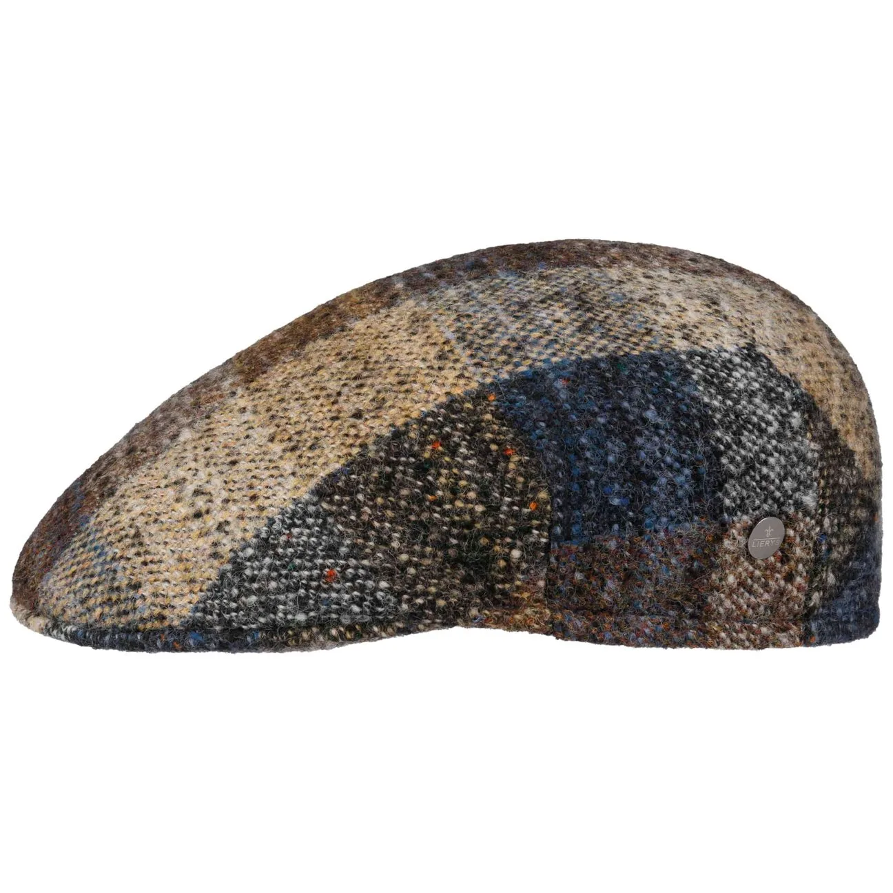 Siadona Wool Flat Cap by - brown-blue - Size: S (54-55 cm) - Lierys - FashionsVida