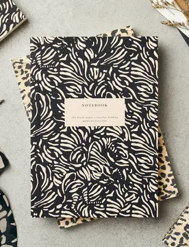 Heirloom Hidden Zebra Print Lay Flat Notebook - One Size - Lily and Lionel London Limited - FashionsVida