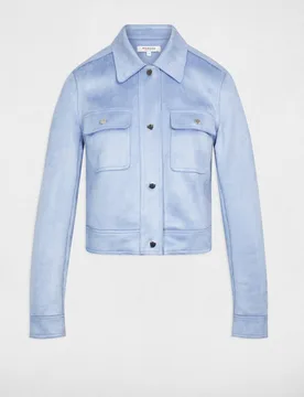 Chaqueta de mujer entallada de antelina - Morgan - FashionsVida