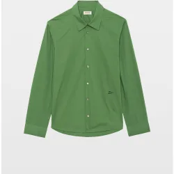 Zadig & Voltaire - Camisa de vestir de hombre de mangas largas de velo de algodón con alas bordadas
