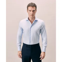 Camisa vestir hombre manga larga cuello italiano