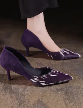 Premium Luxury Genuine Leather Horsehair Women Shoes,Pointed Toe Slip-on Ladies High Heels, Party Elegant Women Pumps - Aliexpress - FashionsVida