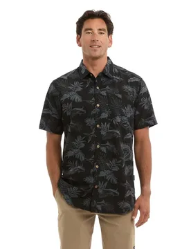 Knockdown Woven Tropic Slam Short Sleeve Shirt Black XL Men - PELAGIC - FashionsVida