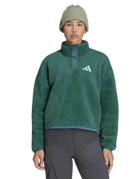 Terrex Multi High Pile Fleece Sweatshirt Medium Green female - Adidas - FashionsVida