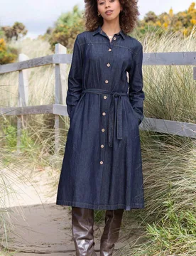 Women's Lillington Denim Dress in Navy Size: 6 - Navy - Size: 6 - Kite - FashionsVida