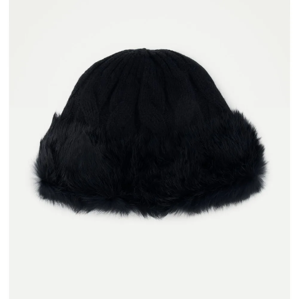 Gorro de punto con pelo de conejo - Latouche - FashionsVida