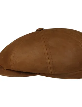 Hatteras Goat Velour Flat Cap by - brown - Size: L (58-59 cm) - Stetson - FashionsVida