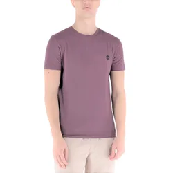Mens T Shirt Crew Neck Short Sleeve Summer Cotton Tee Casual Top - Purple - Size Small