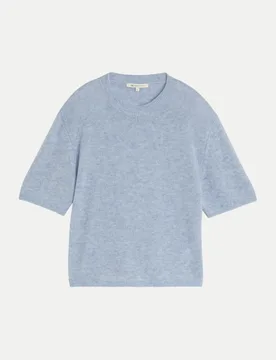 Strickshirt mit Alpaka-Anteil Blau M - Tom Tailor Denim - FashionsVida