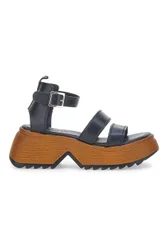 Sandali Platform 5574 Neri Vera Pelle 39