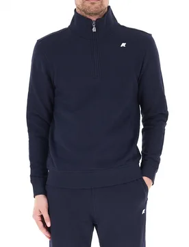K-way Felpa mezza zip BLU NAVY XL - K-way - FashionsVida