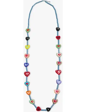 Collar largo con abalorios de corazones decorativos - Parfois - FashionsVida